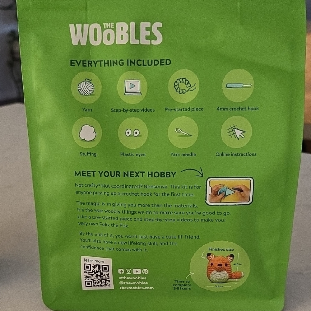 The Woobles 'Felix the Fox' Learn to Crochet Kit - Orange - Picture 2 of 2